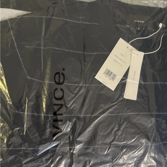 Vince Men's Boiled 100% Cashmere Stripe Long Sleeve Navy Blue Crew Sweater XL - Picture 14 of 14